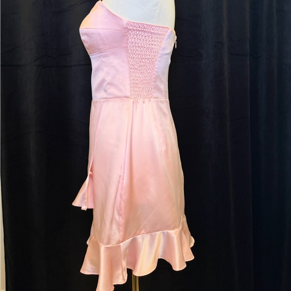 NWT - Amanda Uprichard Silk Strapless Minidress Color Lotus Or Pink. Size S - Picture 3 of 8